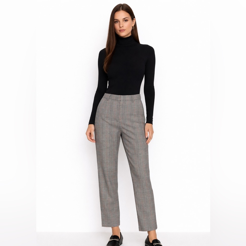 new Free People Glen Plaid High-Rise Straight Trouser – Size 6